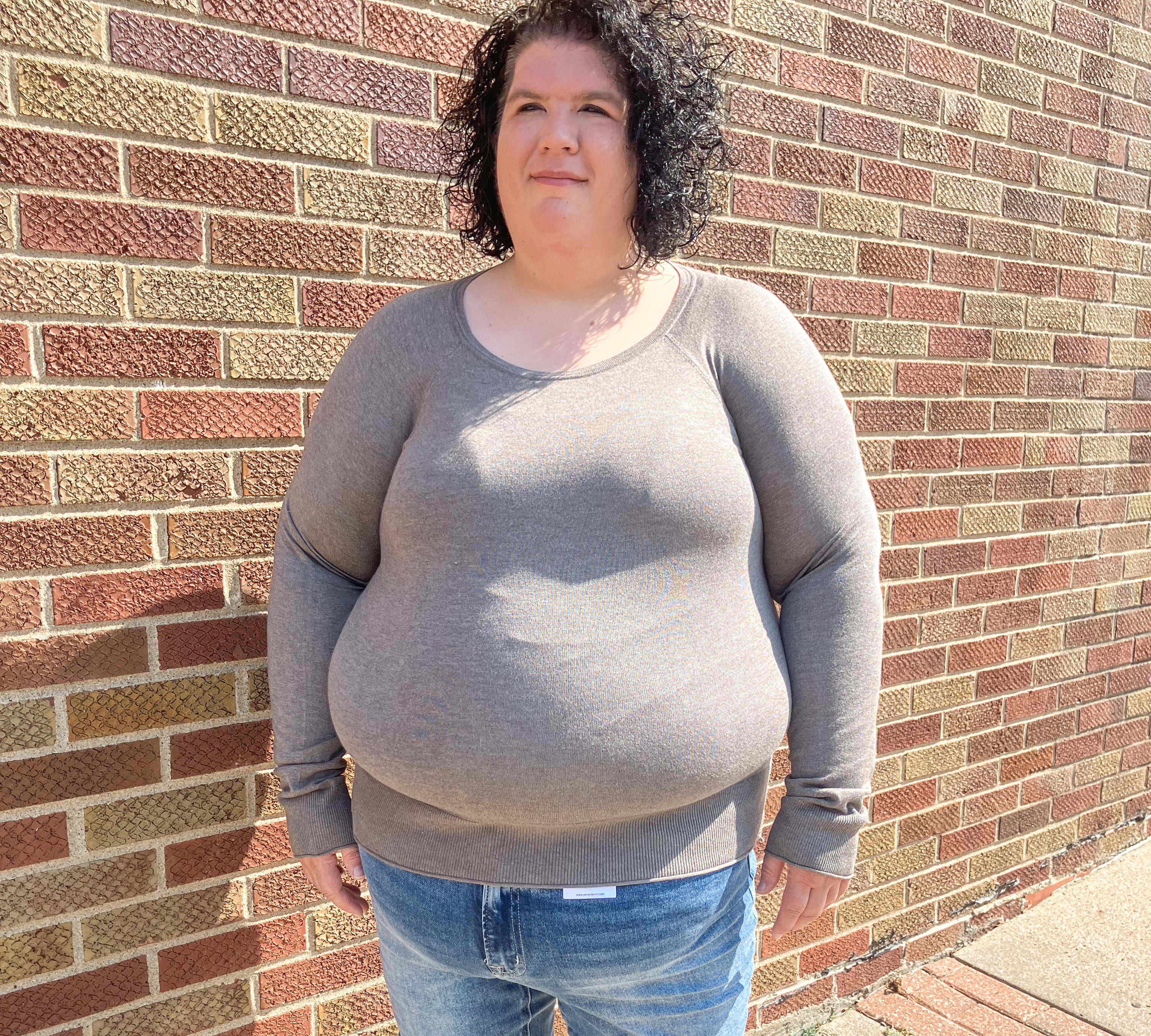Plus Round Neck Raglan Sweater