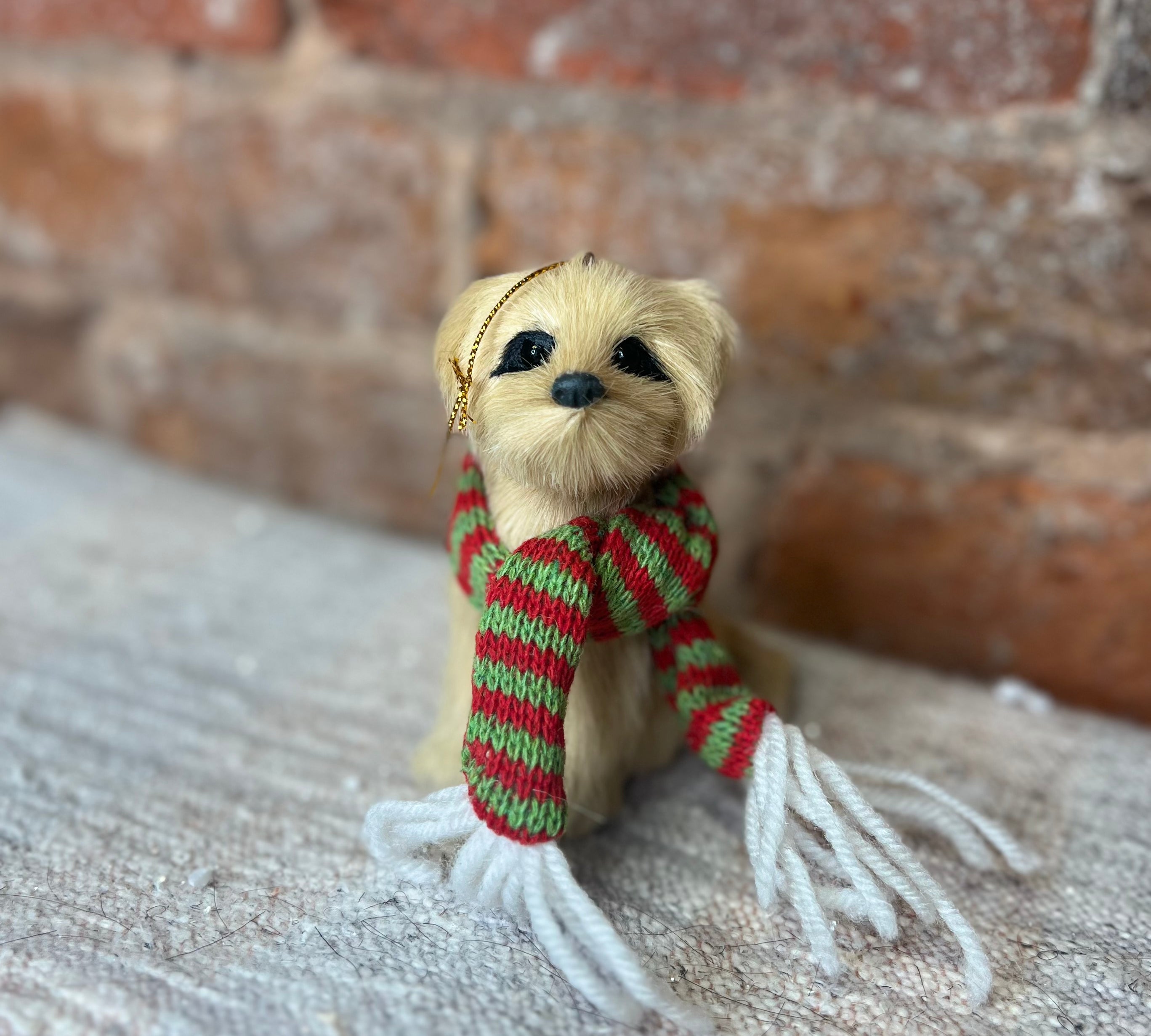 Dog w/Scarf Orn 4"