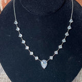 Silver Chain Necklace w/Crystal Stations