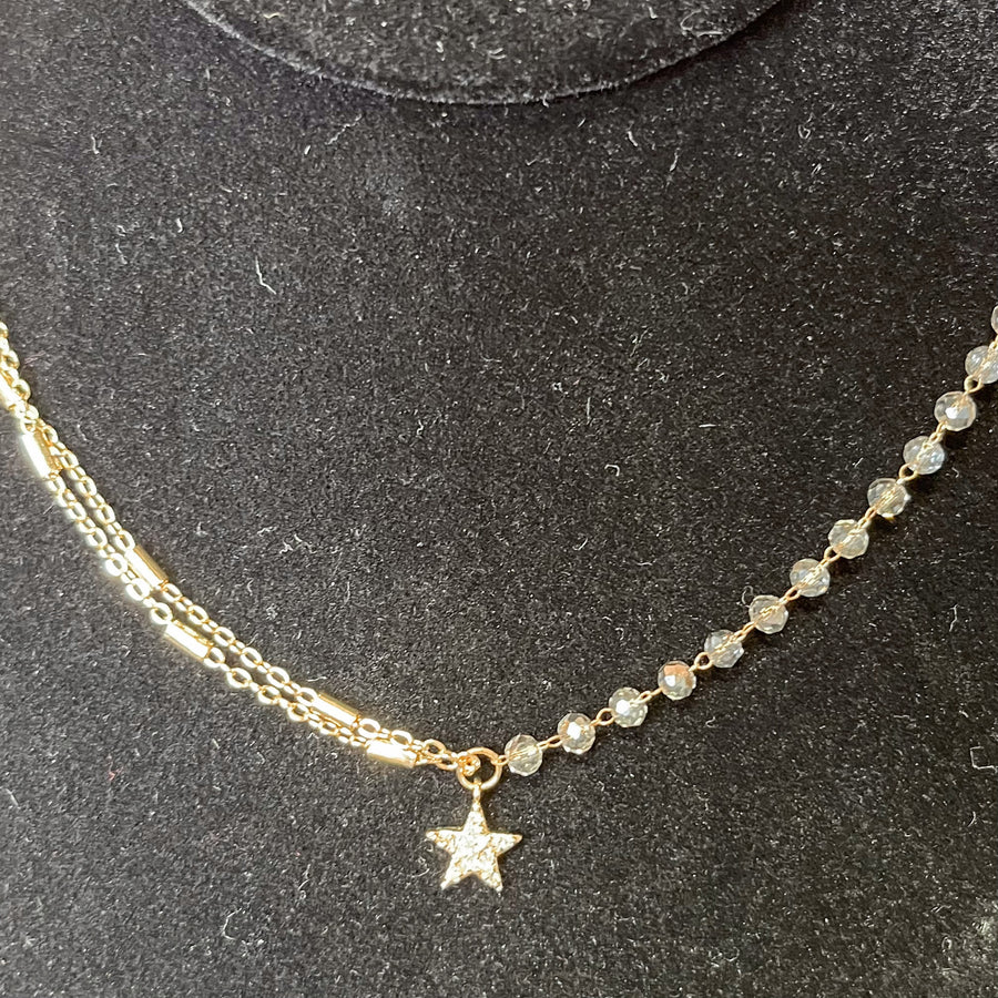 18K Gold Chain Star Pendant Necklace