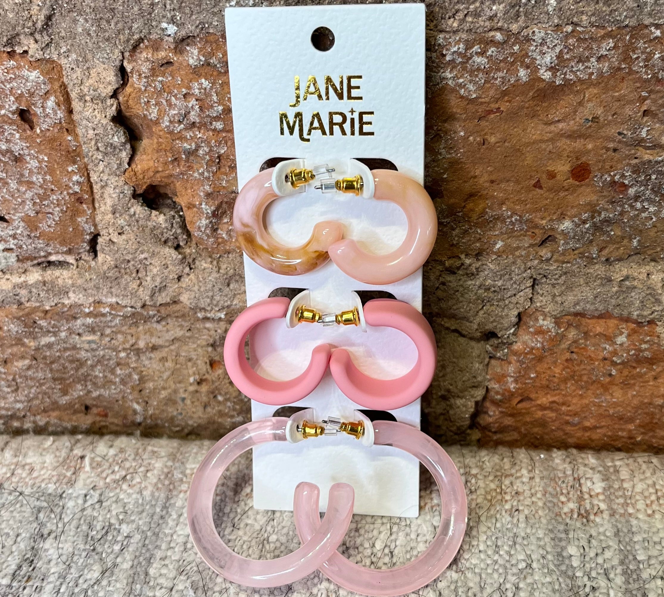 Resin Hoop Earring Set