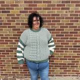 Plus Multi Pattern Crochet Sweater