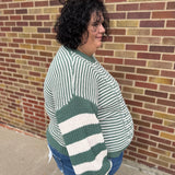 Plus Multi Pattern Crochet Sweater