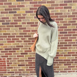 Oversized Crew Neck Tunic Sweater