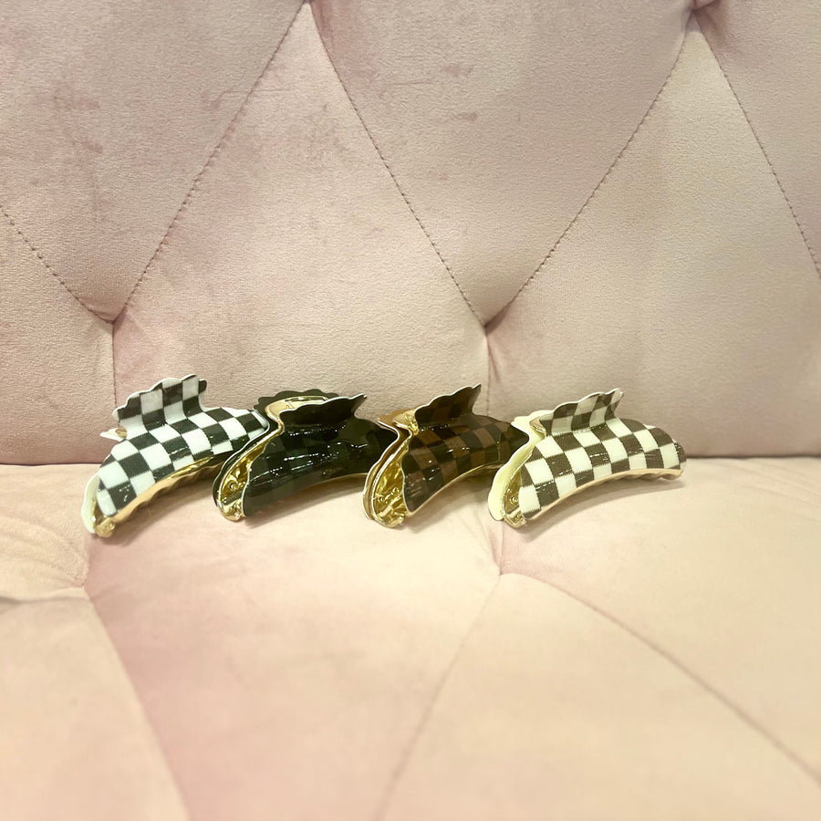 Check Print Hair Clip