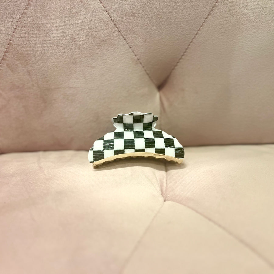 Check Print Hair Clip
