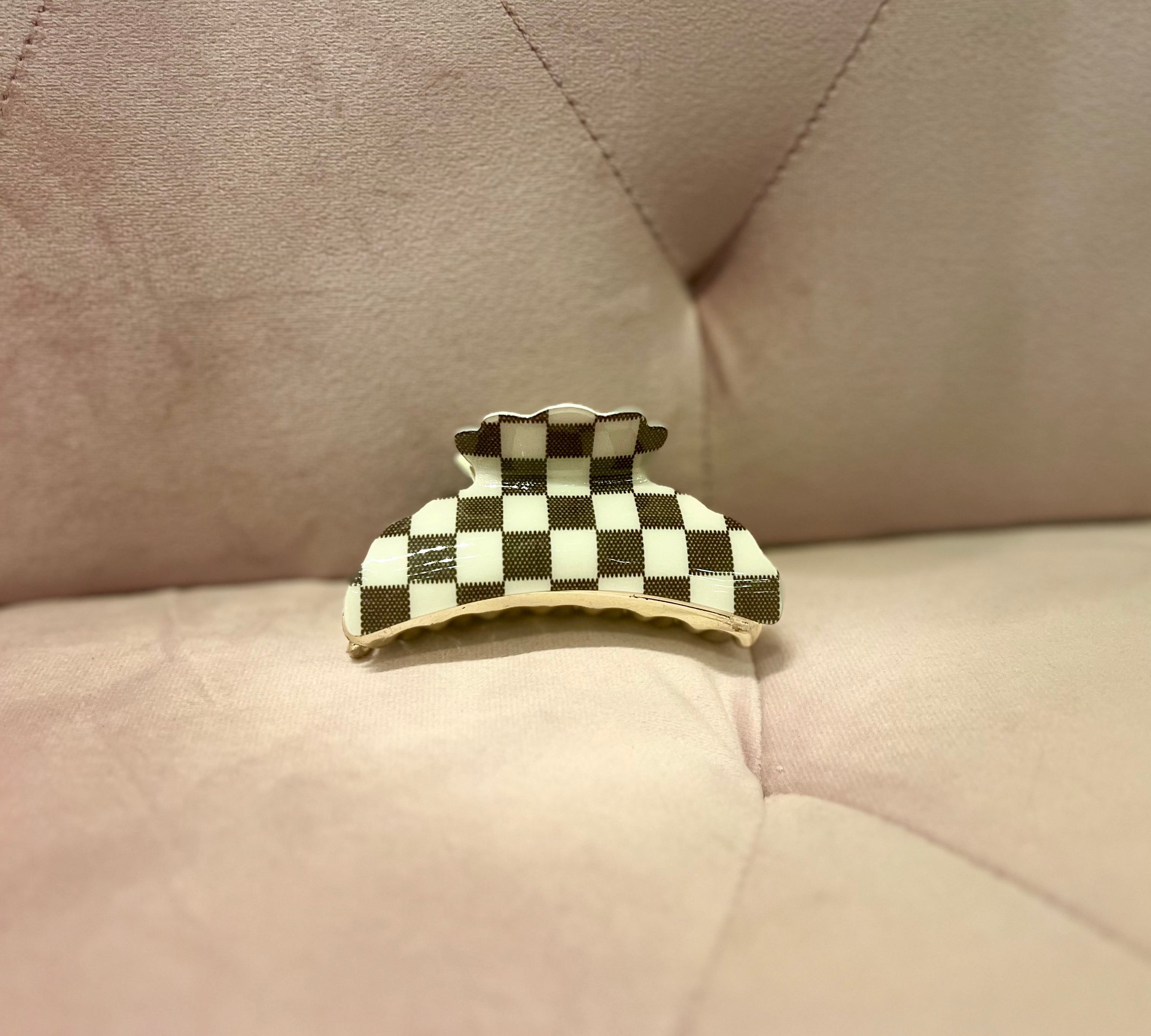 Check Print Hair Clip