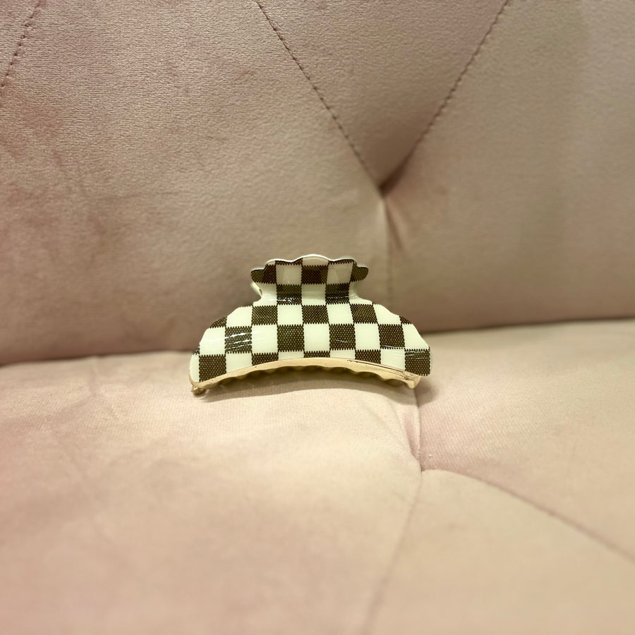 Check Print Hair Clip