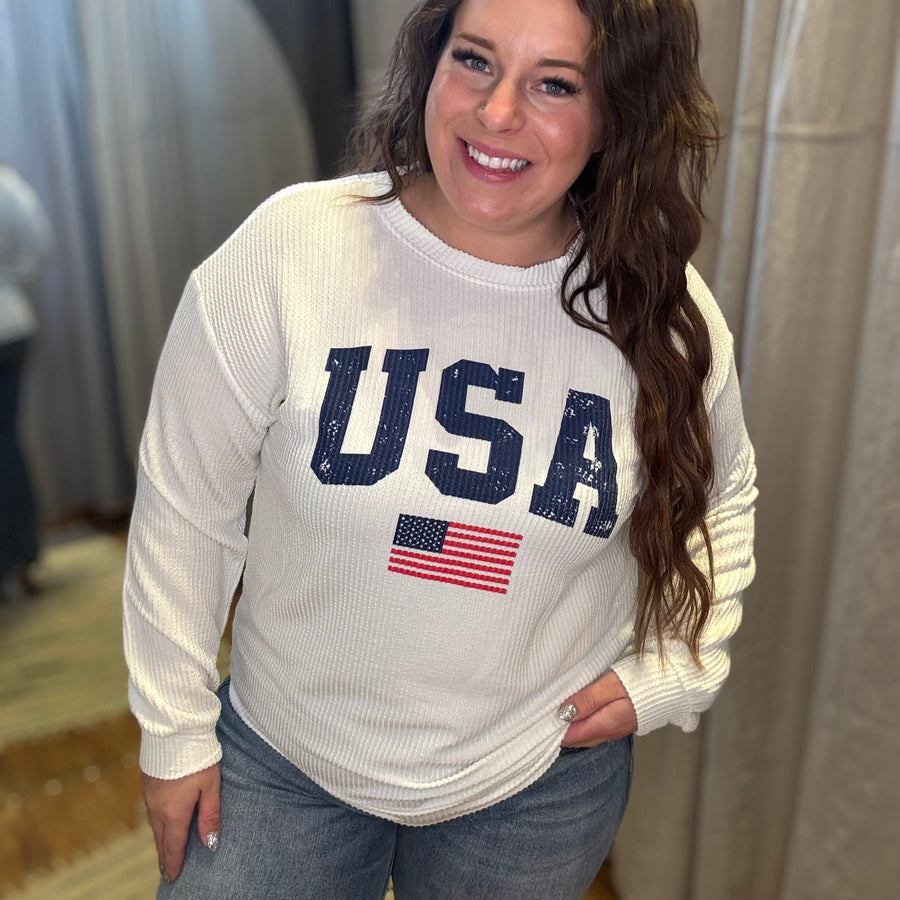 USA Corded Sweatshirt