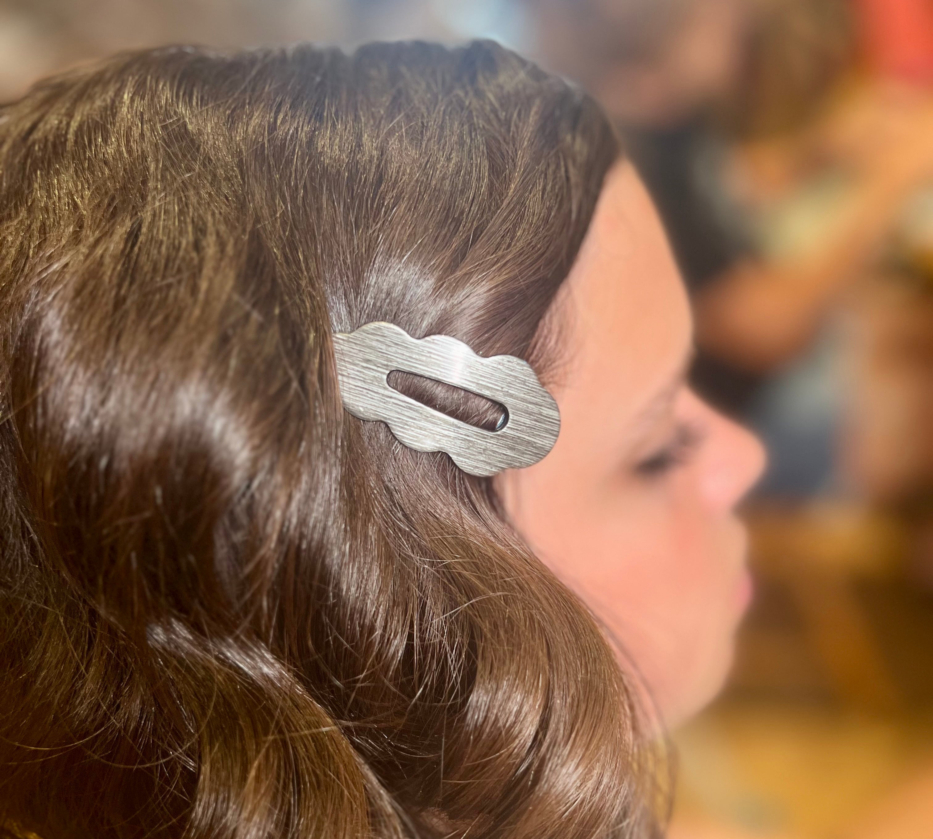 Metallic Brush Hair Clip