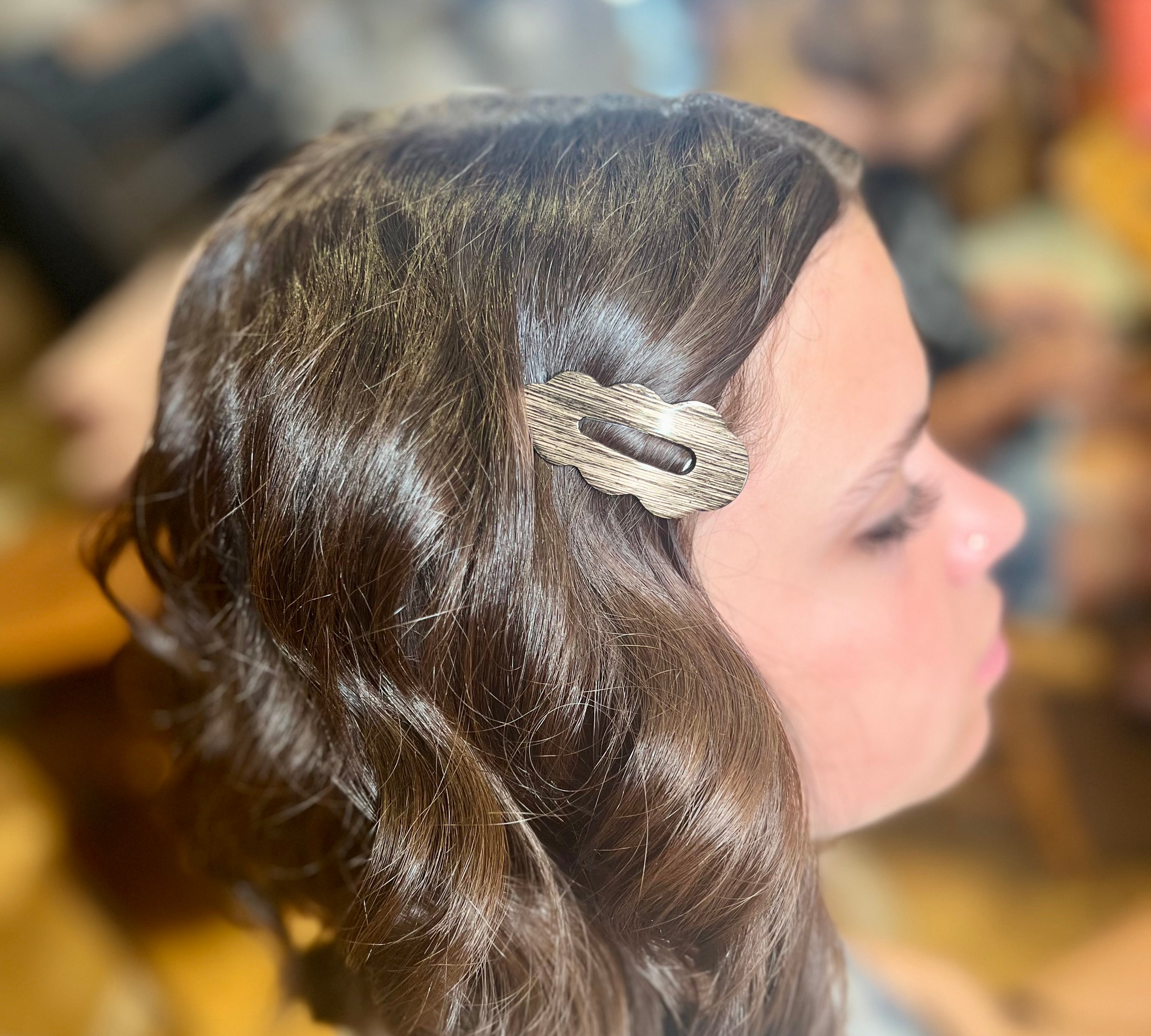 Metallic Brush Hair Clip