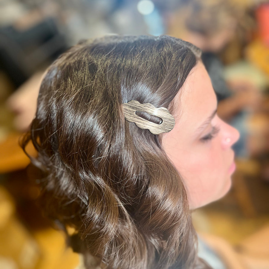Metallic Brush Hair Clip