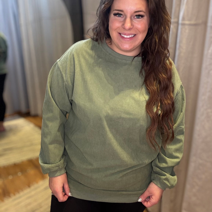 Oversized Ribbed Sweatshirt