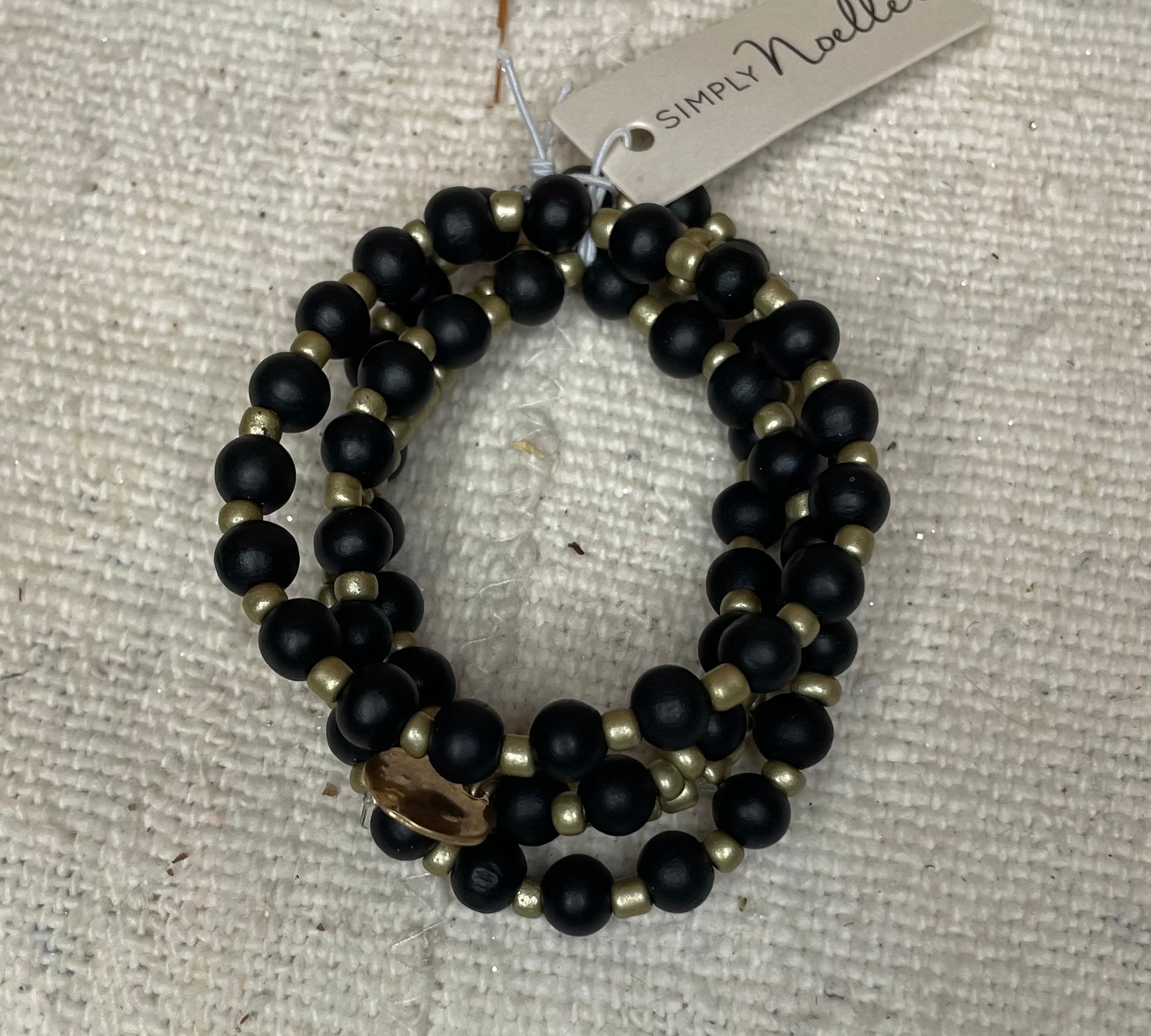 Wood Bead Stacked Bracelet