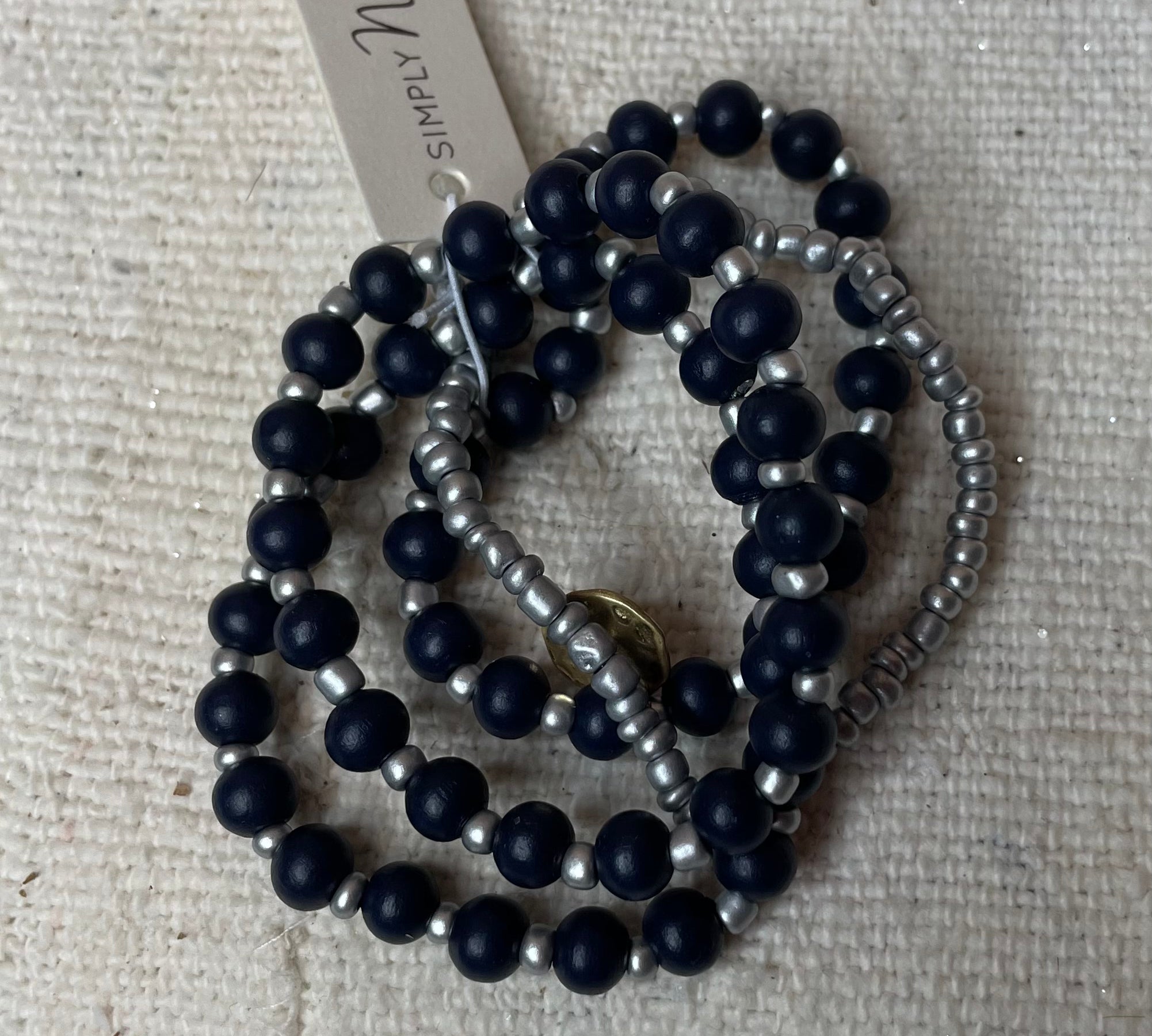Wood Bead Stacked Bracelet