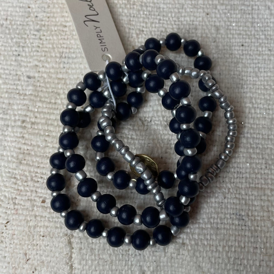 Wood Bead Stacked Bracelet