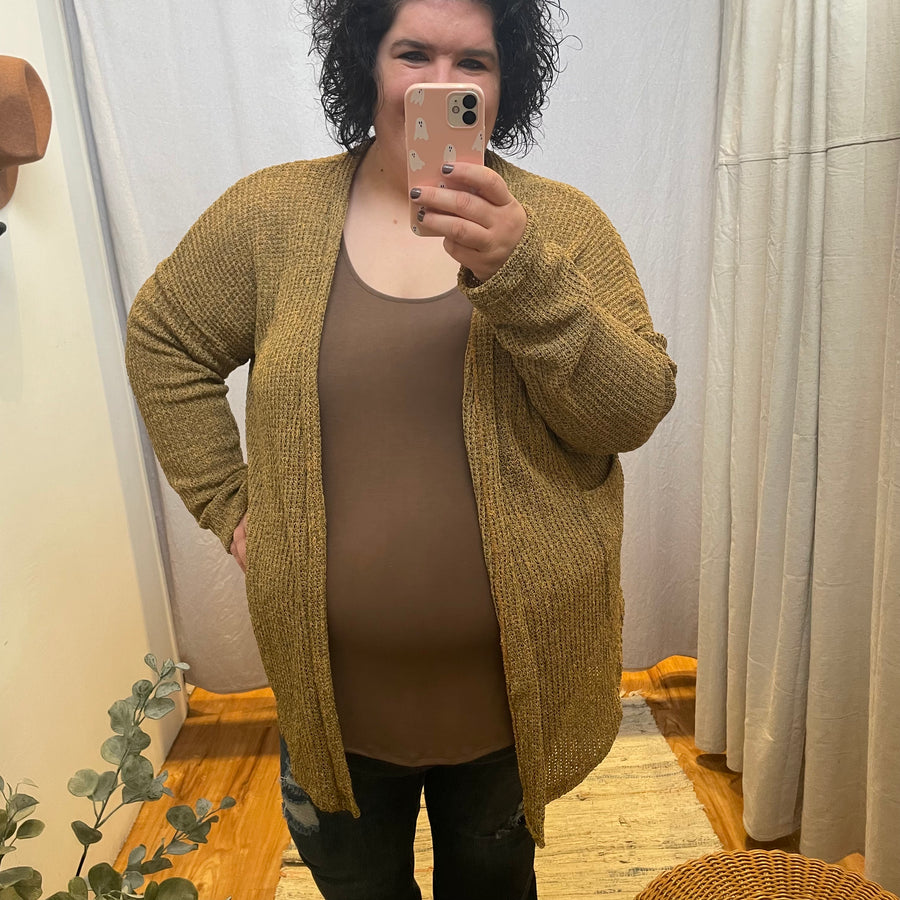 Plus Mustard Sweater Cardigan