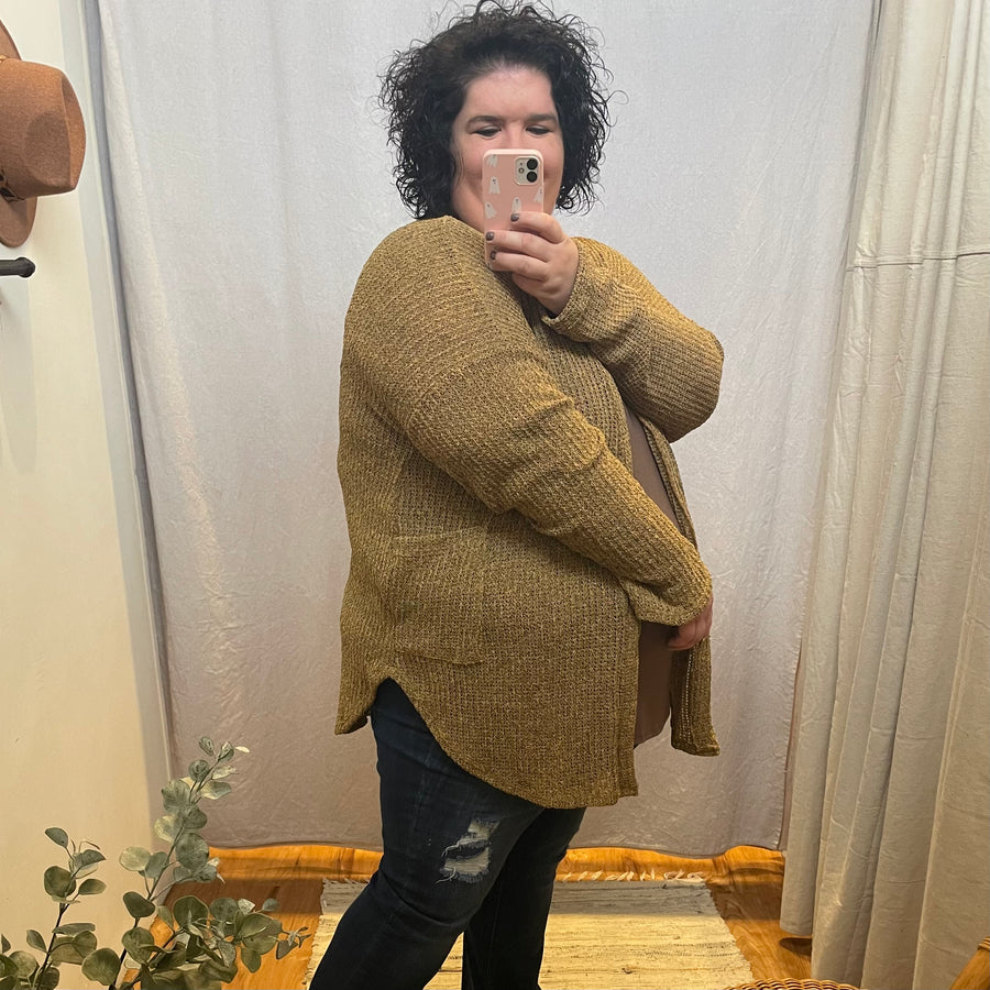 Plus Mustard Sweater Cardigan