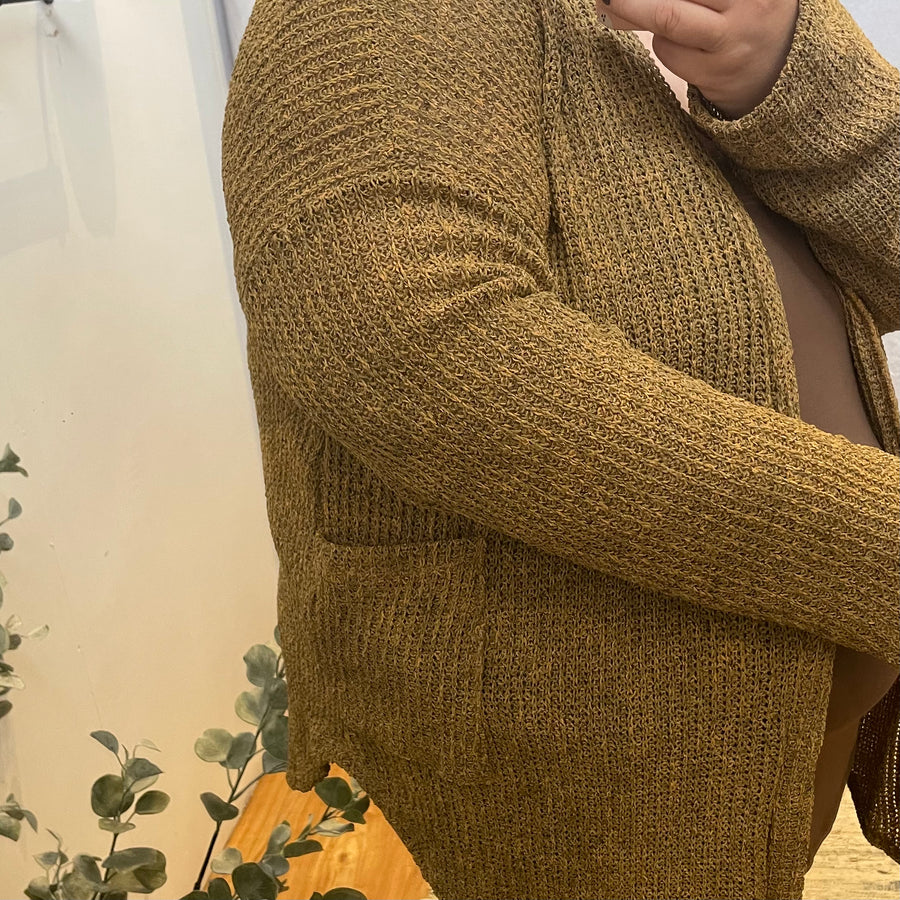 Plus Mustard Sweater Cardigan