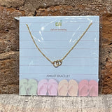 Gold Dainty & Dangle Gratitude Anklet