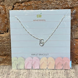 Silver Dainty & Dangle Gratitude Anklet