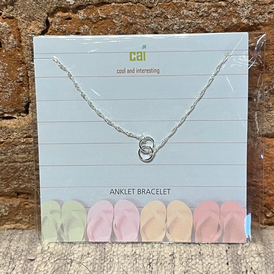Silver Dainty & Dangle Gratitude Anklet