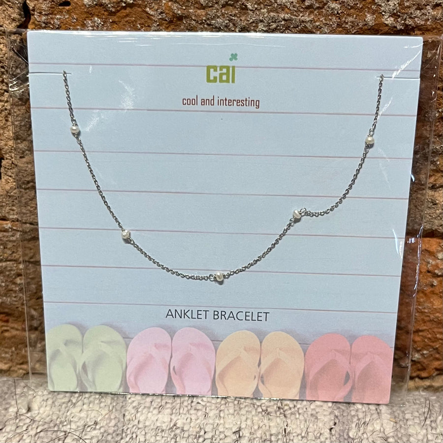 Silver Pearl Anklet