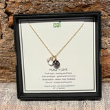 Gold Peace & Love Necklace