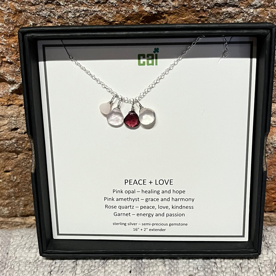Silver Peace & Love Necklace