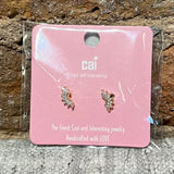 Gold Crown Sparkly Stud Earring