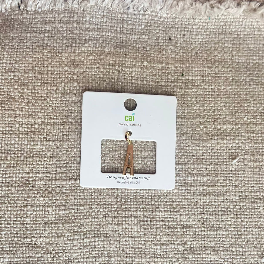 Gold Chunky Block Letter Charm