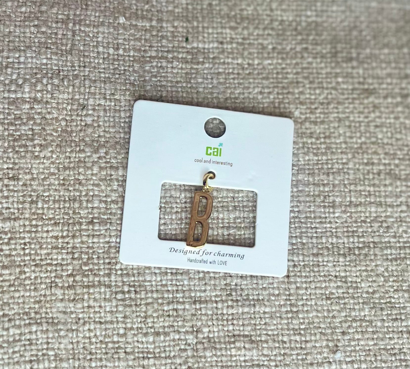 Gold Chunky Block Letter Charm