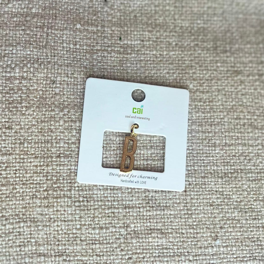 Gold Chunky Block Letter Charm