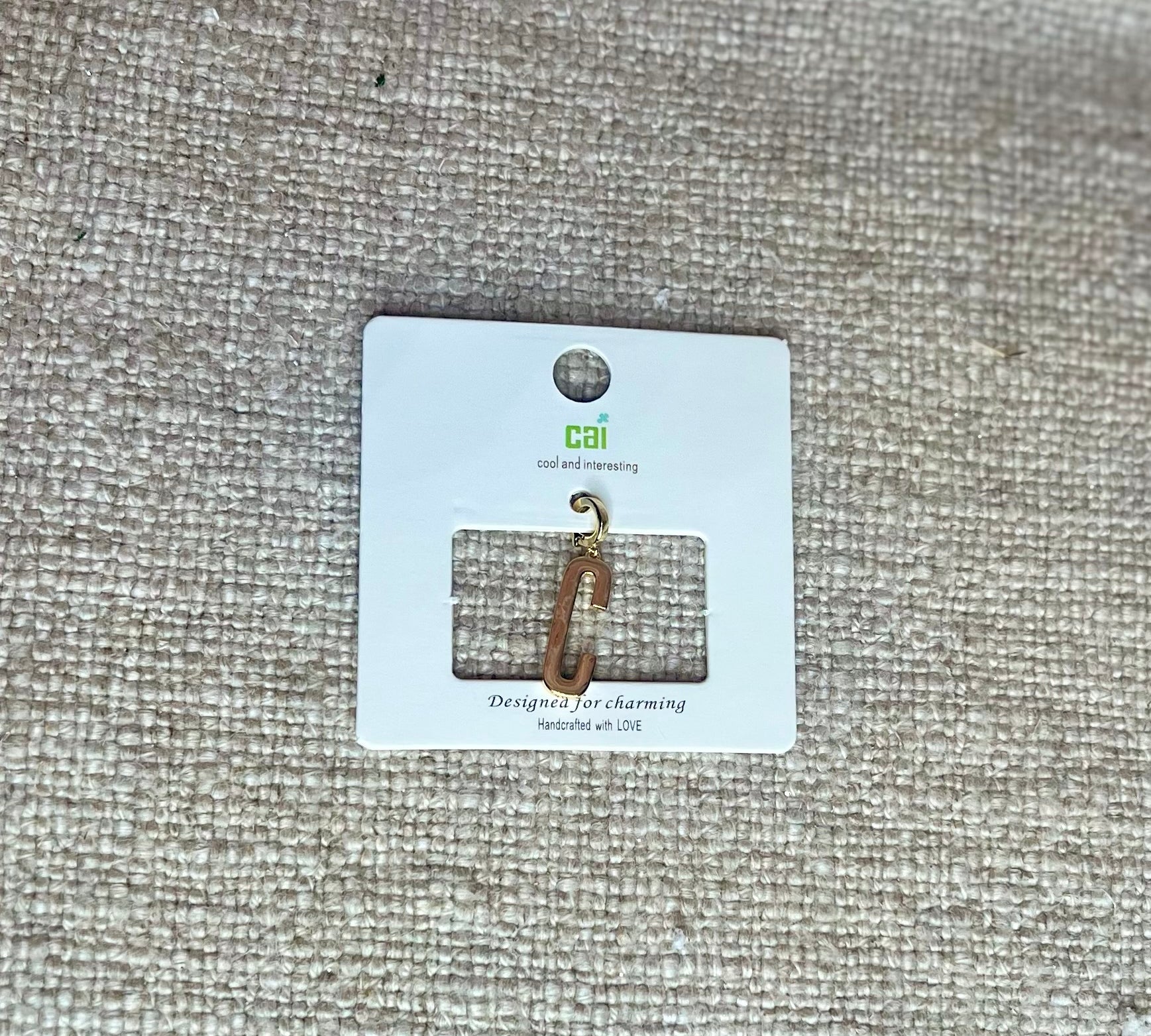 Gold Chunky Block Letter Charm