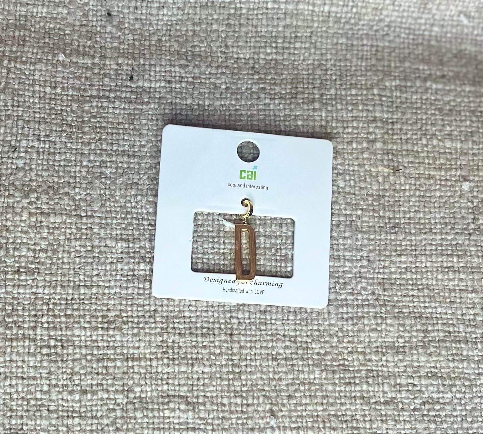 Gold Chunky Block Letter Charm