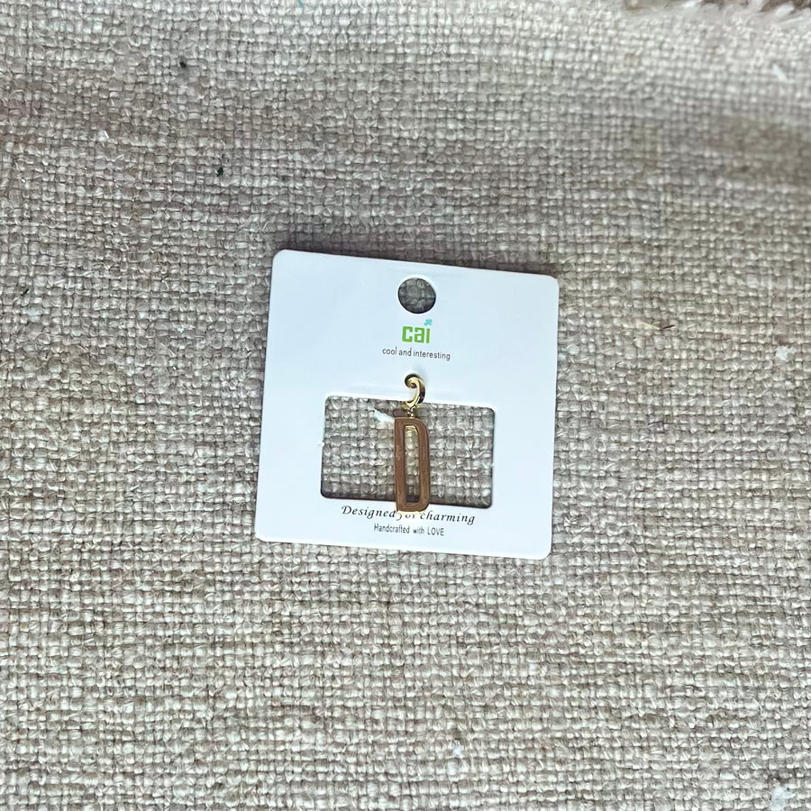 Gold Chunky Block Letter Charm