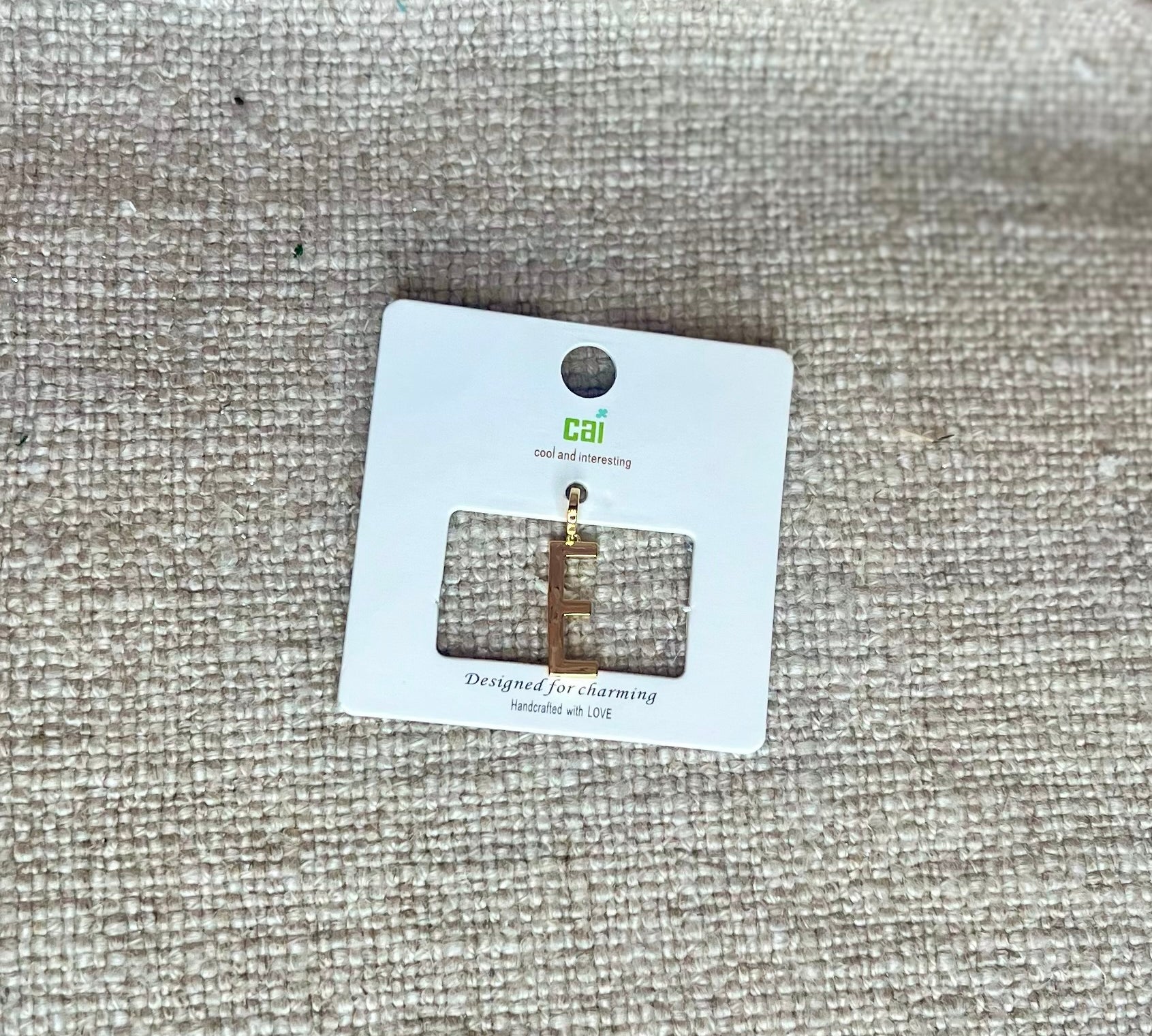 Gold Chunky Block Letter Charm