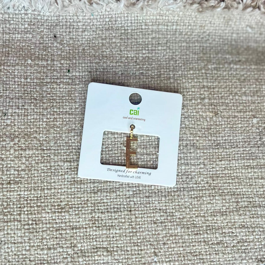 Gold Chunky Block Letter Charm