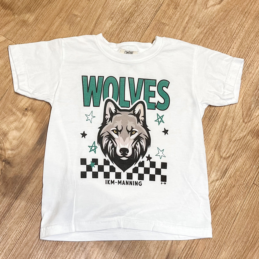 Youth Checkered Wolves Mascot Tee