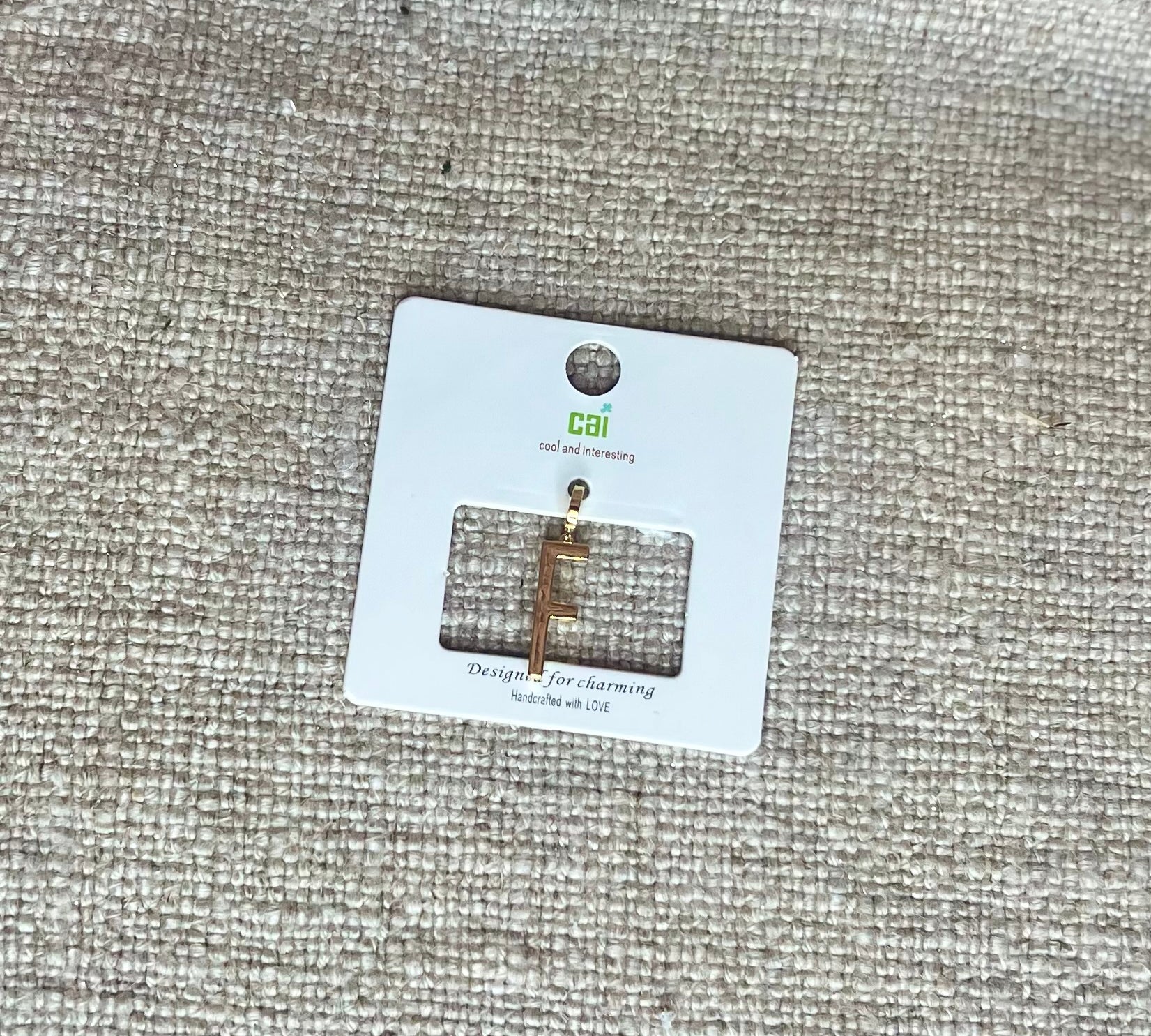 Gold Chunky Block Letter Charm