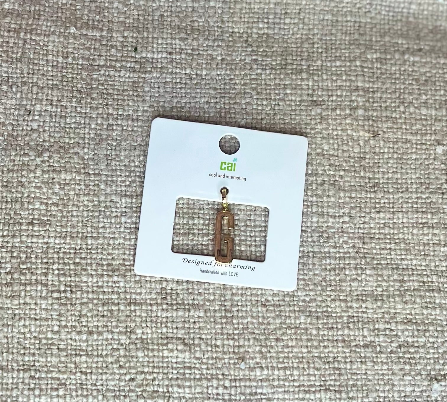Gold Chunky Block Letter Charm