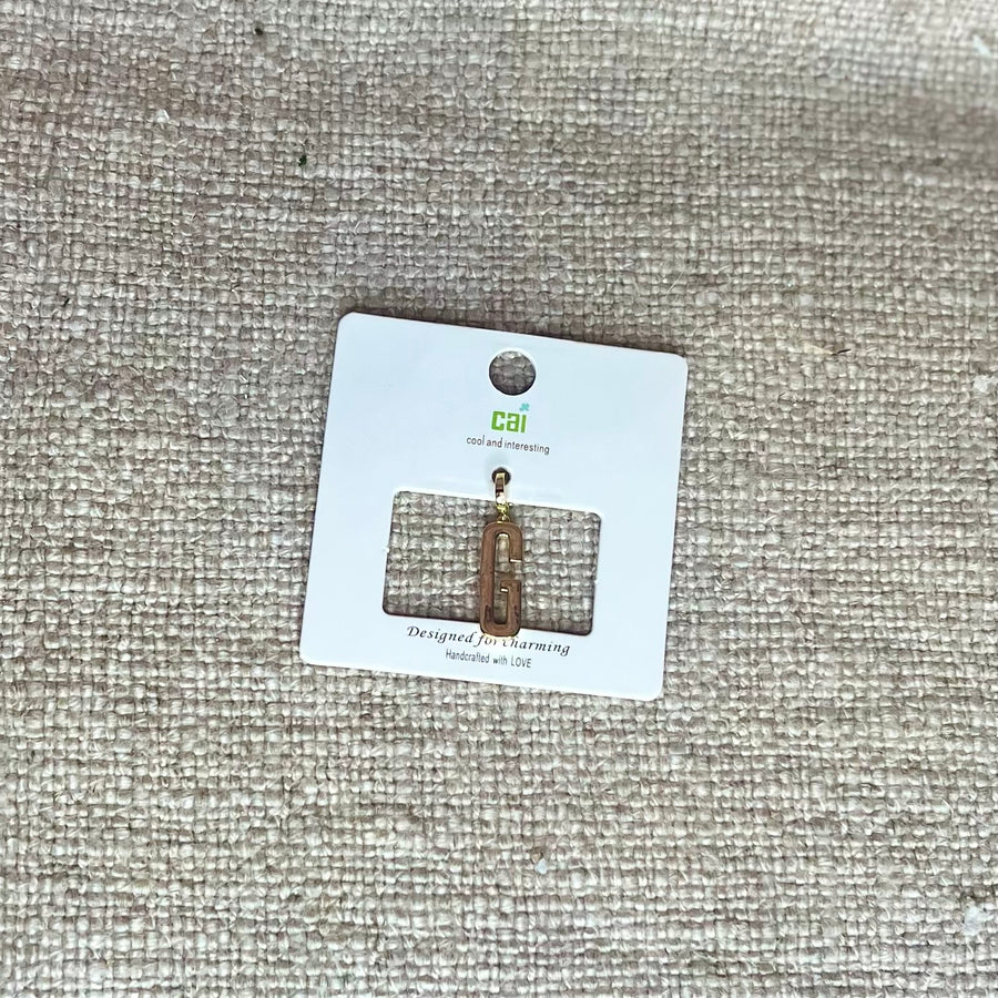 Gold Chunky Block Letter Charm