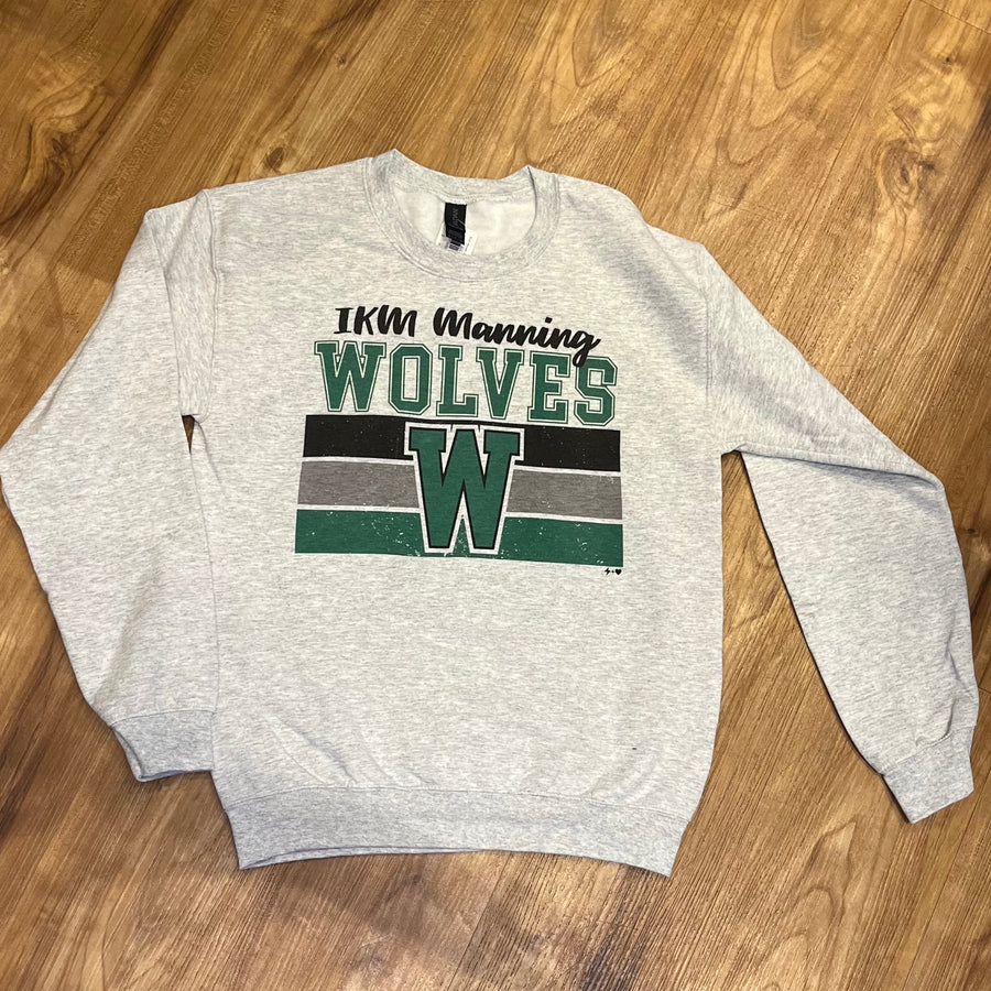 Youth Wolves Distressed Stripe Sweatshirt