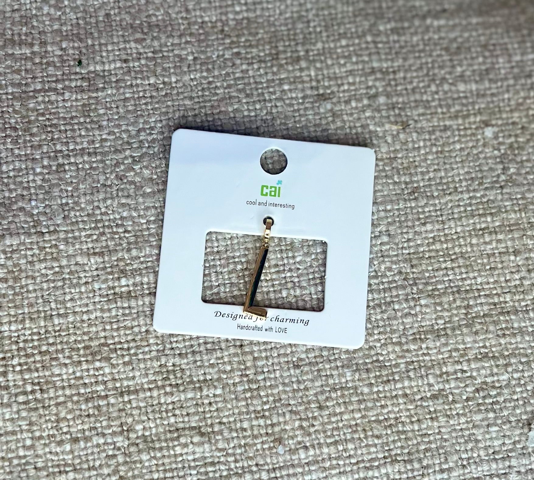 Gold Chunky Block Letter Charm