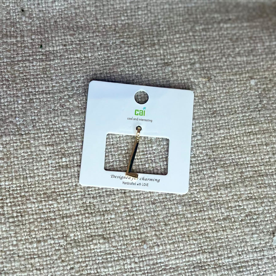 Gold Chunky Block Letter Charm