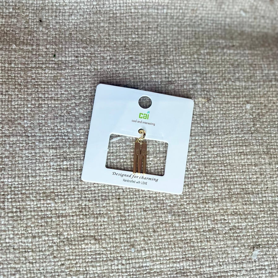 Gold Chunky Block Letter Charm