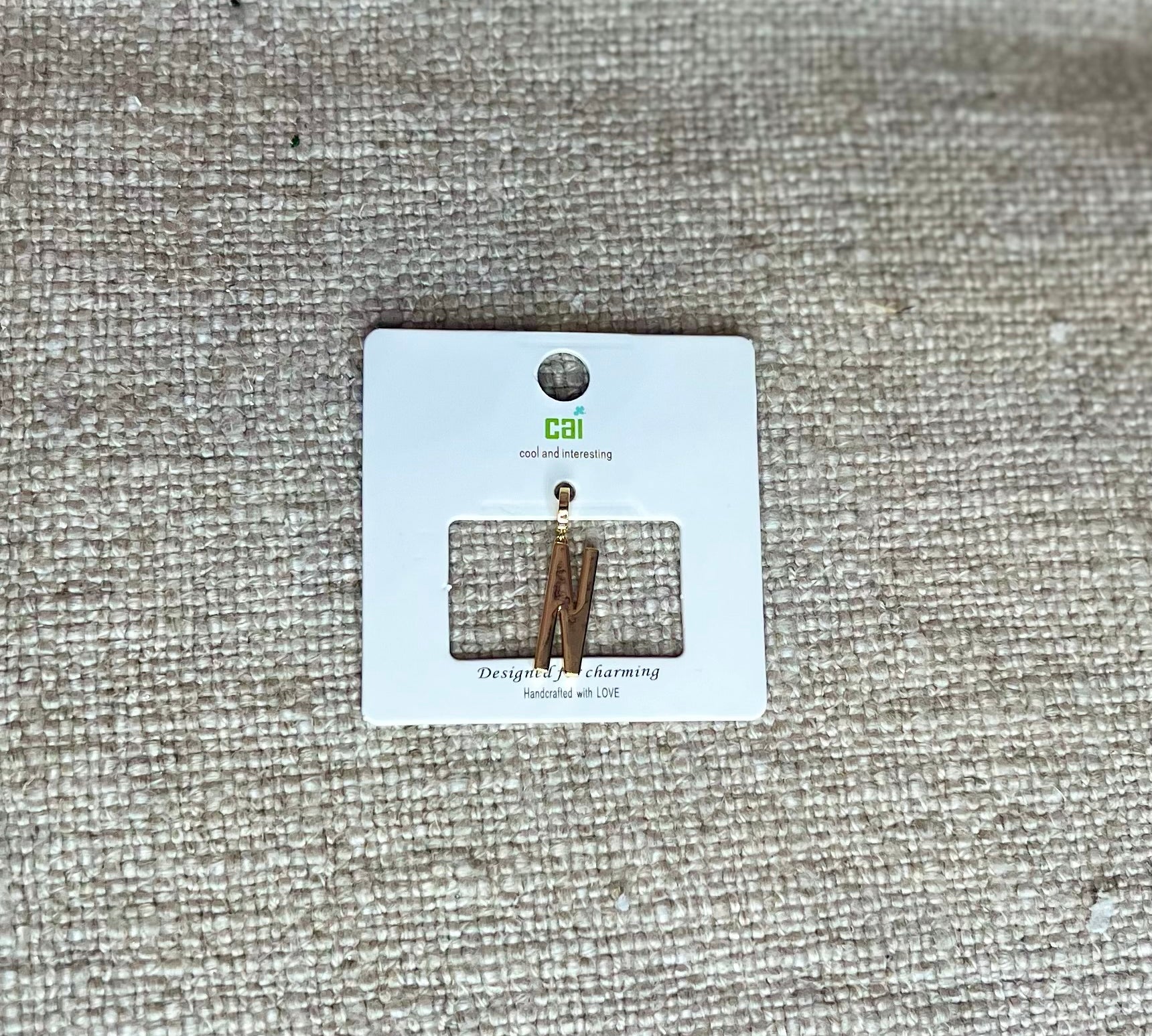 Gold Chunky Block Letter Charm