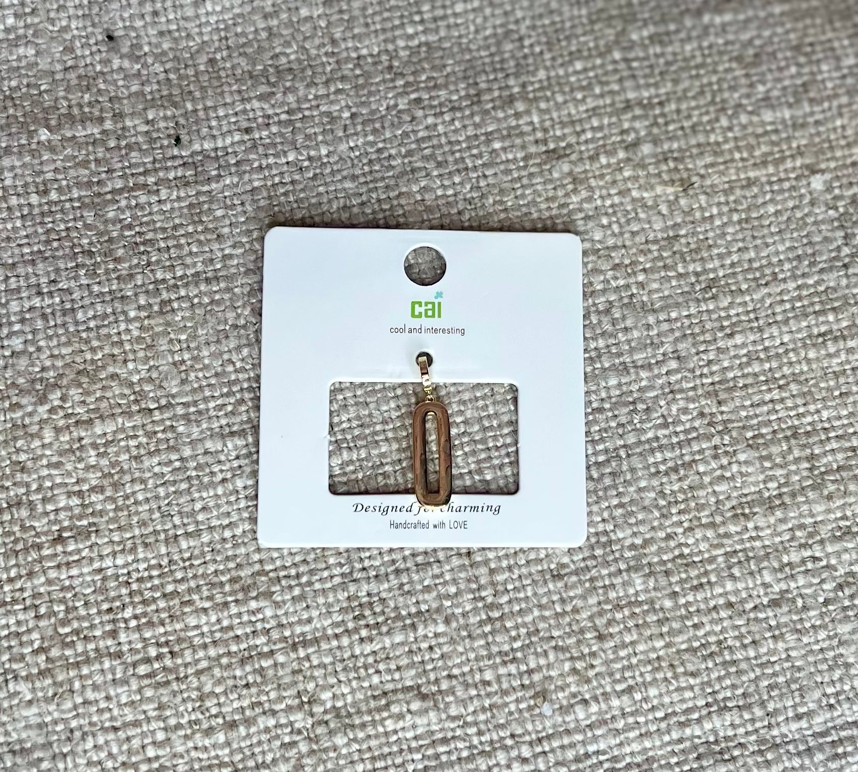 Gold Chunky Block Letter Charm