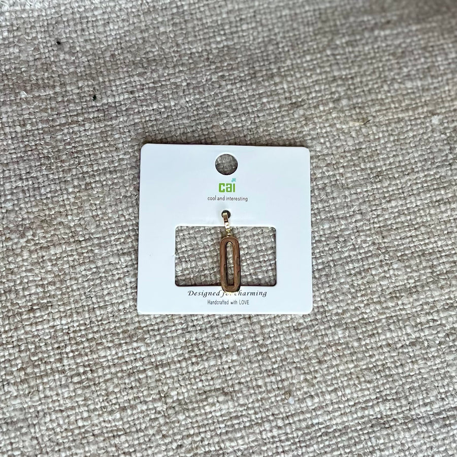 Gold Chunky Block Letter Charm