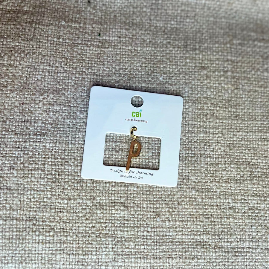Gold Chunky Block Letter Charm